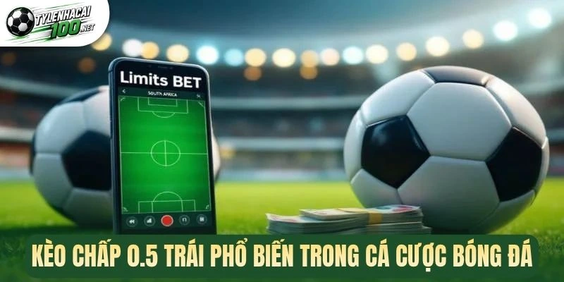 Kèo chấp 0.5 trái phổ biến trong cá cược bóng đá