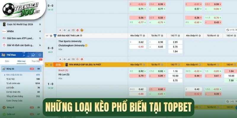 Topbet - Đặt Cược Kèo Ngon, Nhận Thưởng Lớn Mỗi Trận 3 Những loại kèo thường dùng tại Topbet